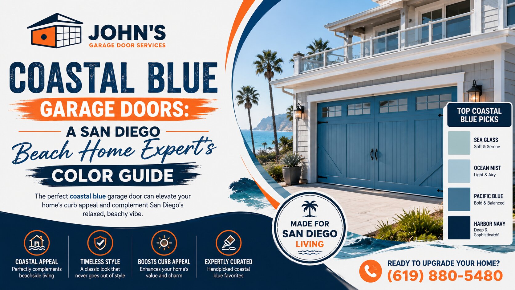 Coastal Blue Garage Doors A San Diego Beach Home Expert’s Color Guide