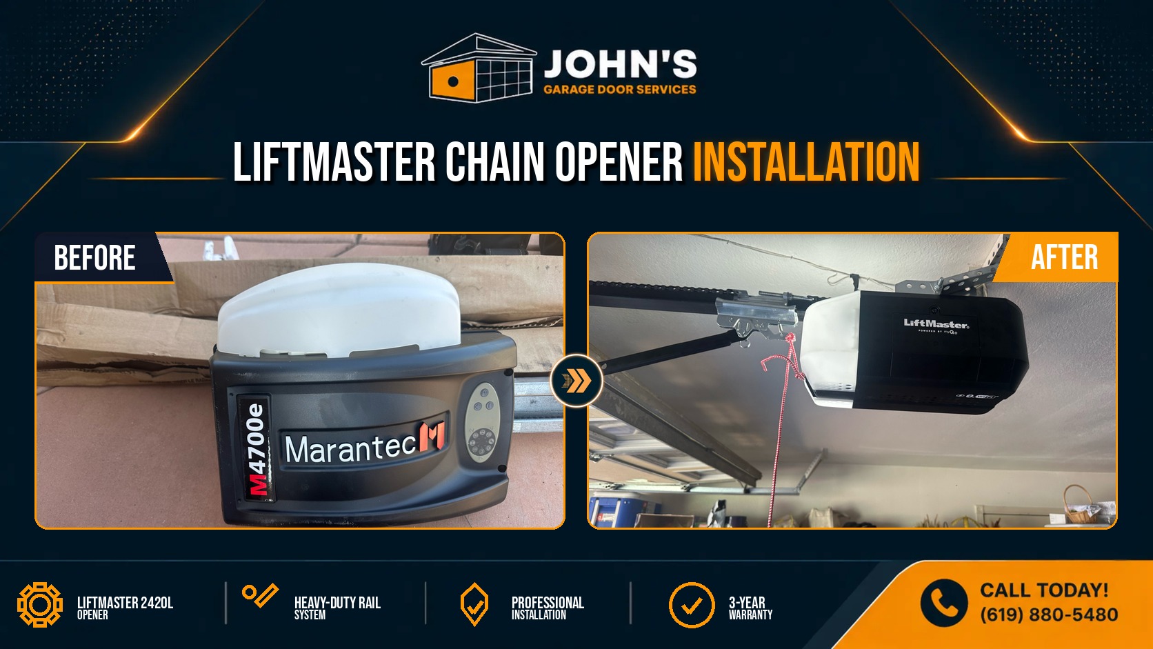 Garage Door Repair / Opener installation in Glendora, California