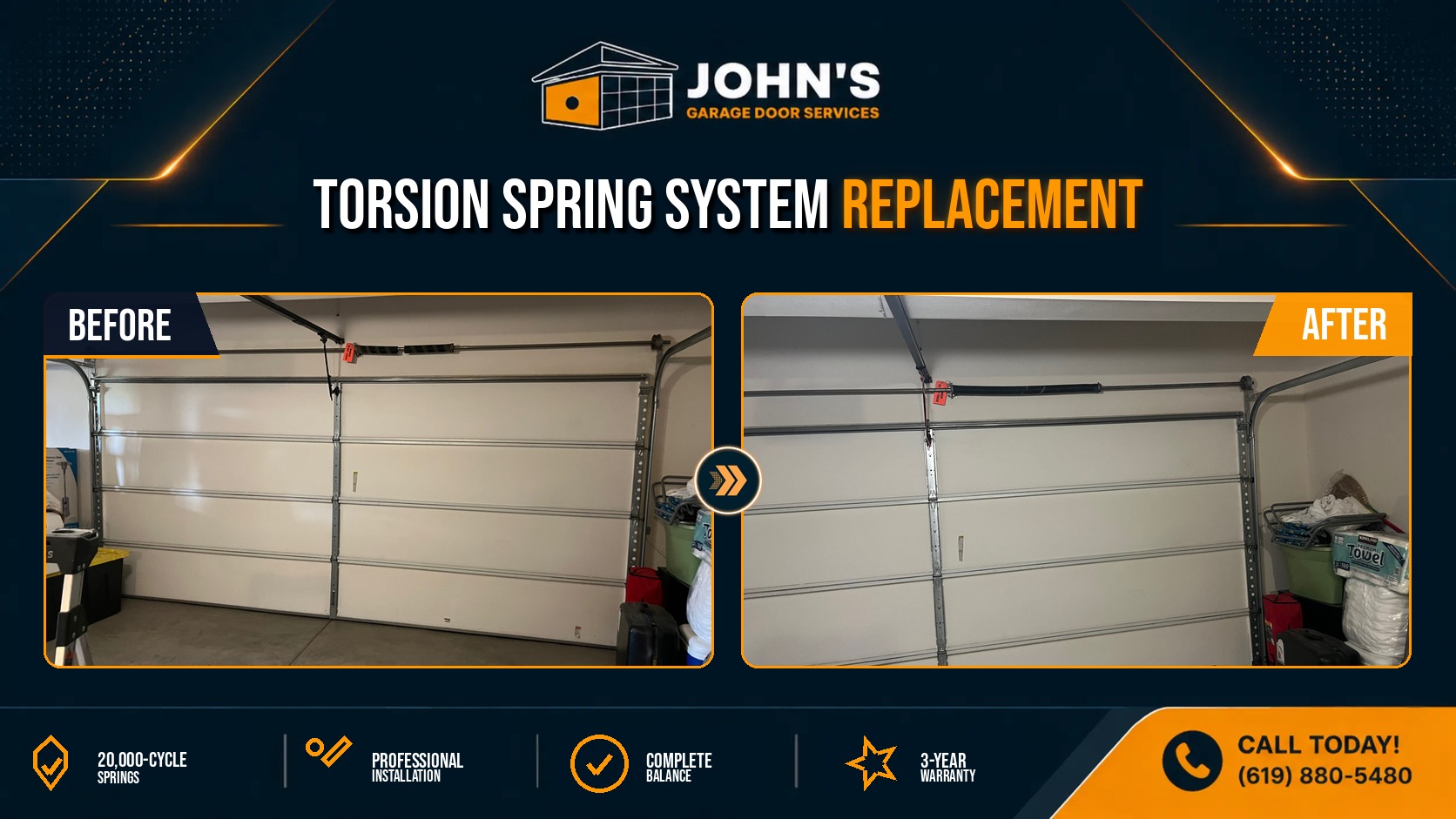 Garage Door Spring Repair in Riverside, California