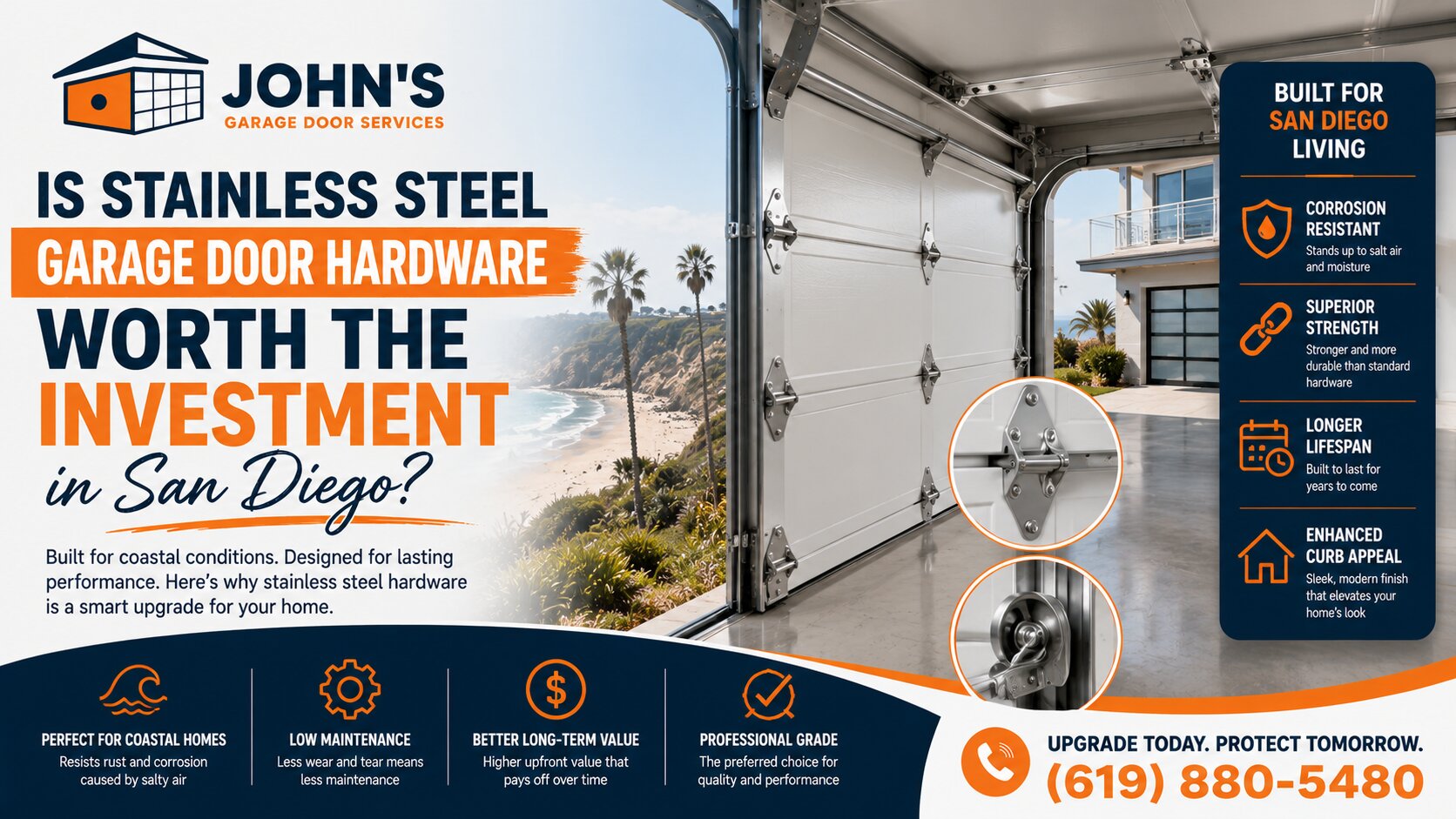 Is Stainless Steel Garage Door Hardware Worth the Investment in San Diego