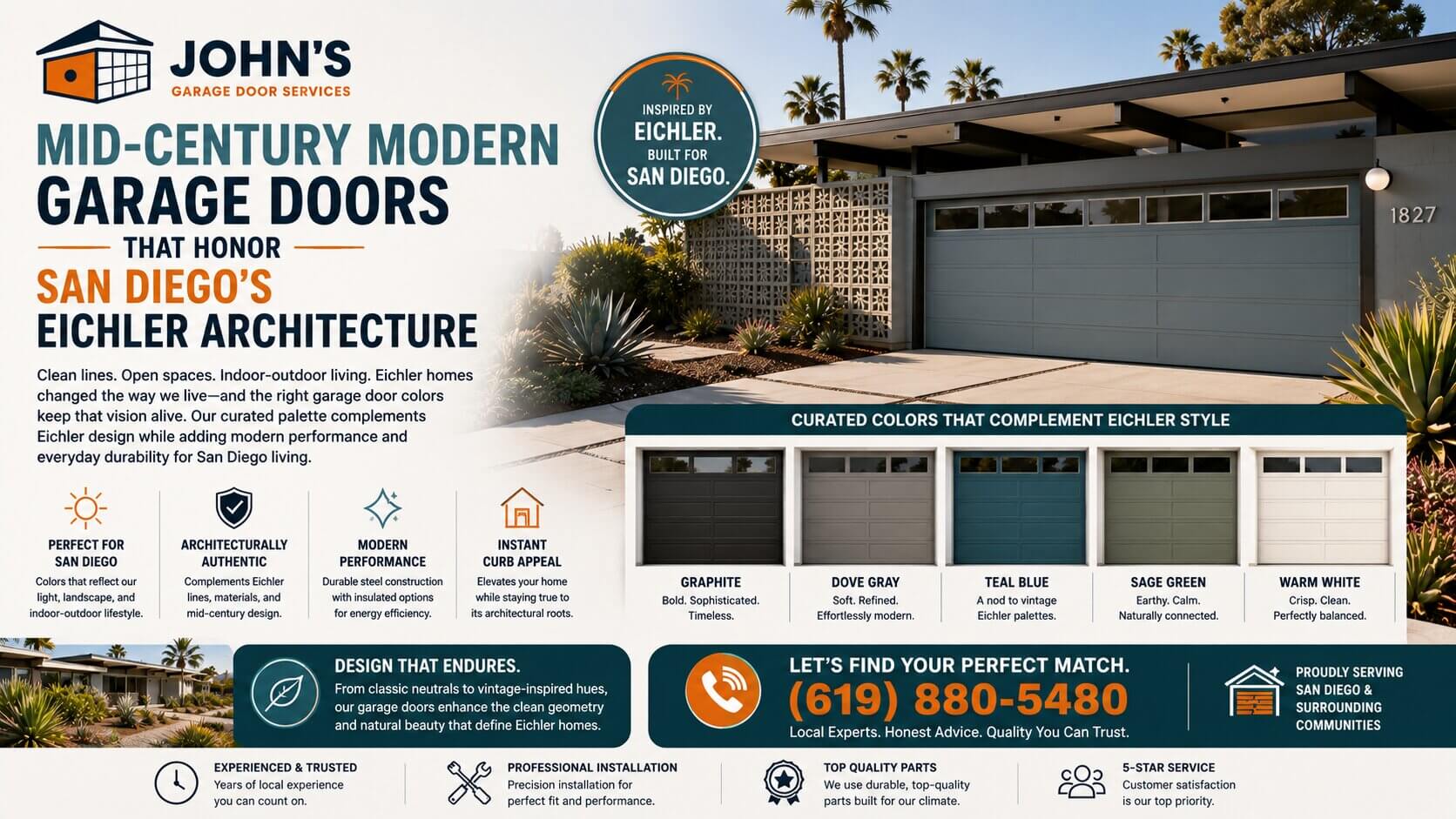 Mid-Century Modern Garage