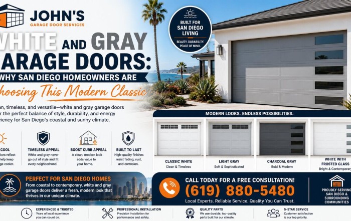 White and Gray Garage Doors: Why San Diego Homeowners Are Choosing This Modern Classic