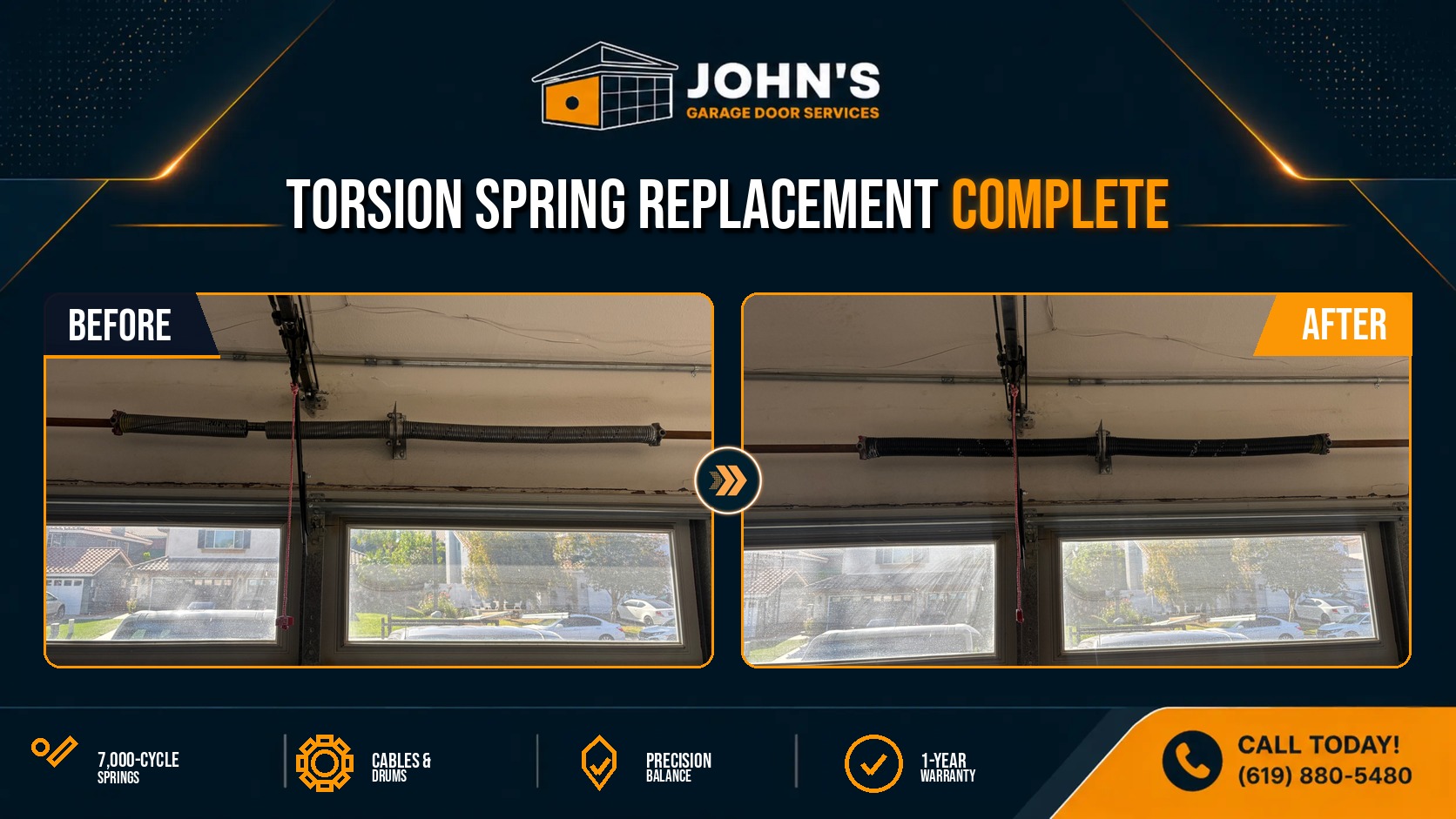 Garage Door Spring Repair In Murrieta, California 92562