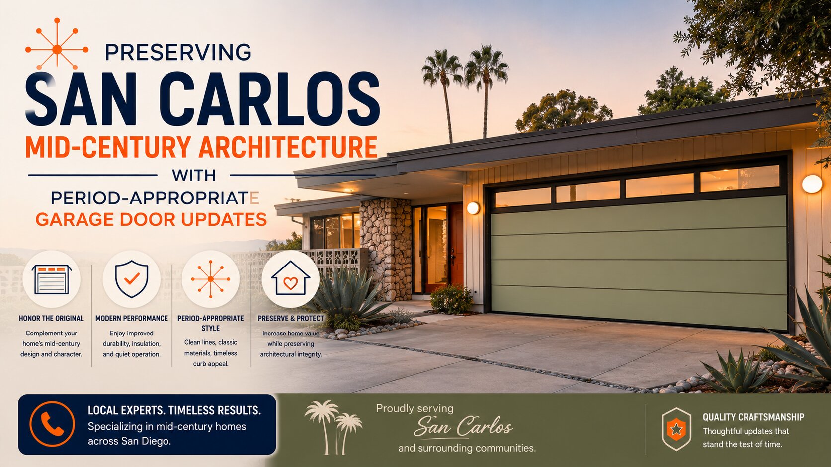 Preserving San Carlos Mid-Century Architecture With Period-Appropriate Garage Door Updates