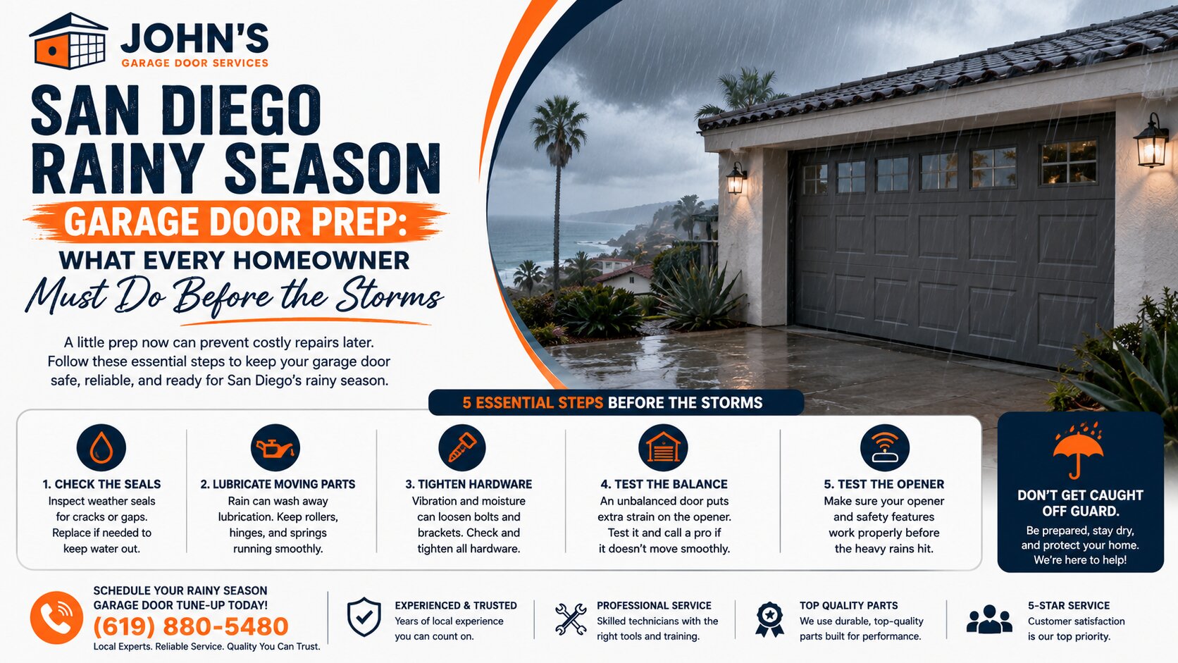 San Diego Rainy Season Garage Door Prep: What Every Homeowner Must Do Before the Storms