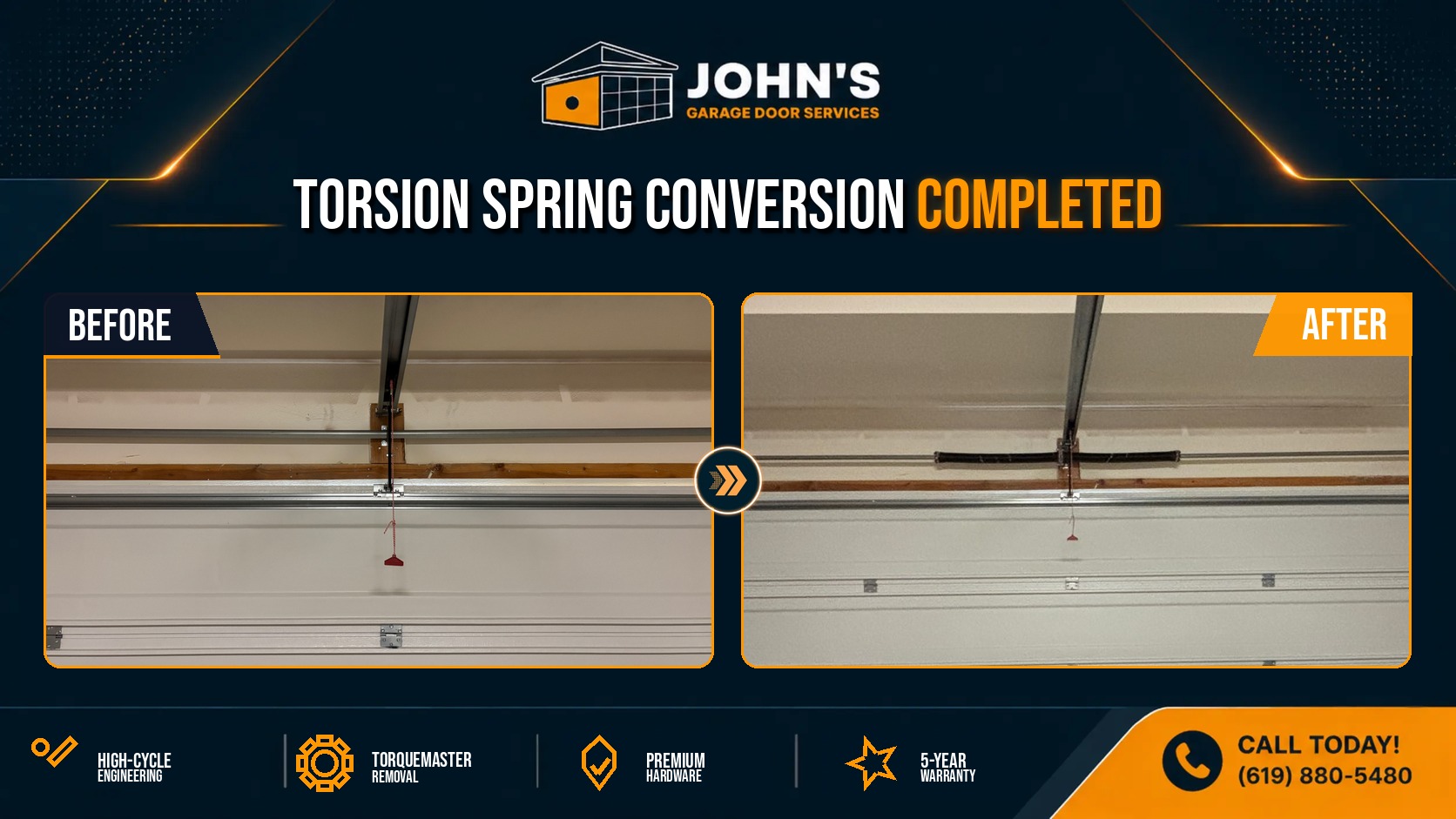Garage Door Spring Repair In Oceanside, California 92056
