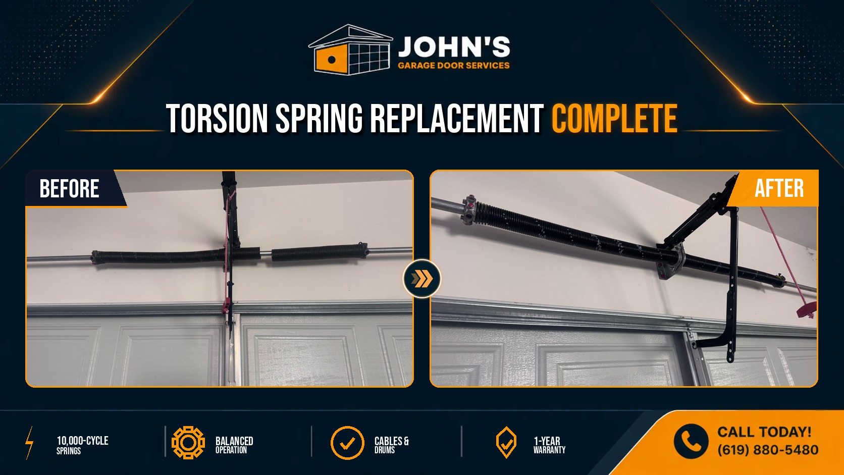 Garage Door Spring Repair In Ramona, California 92065