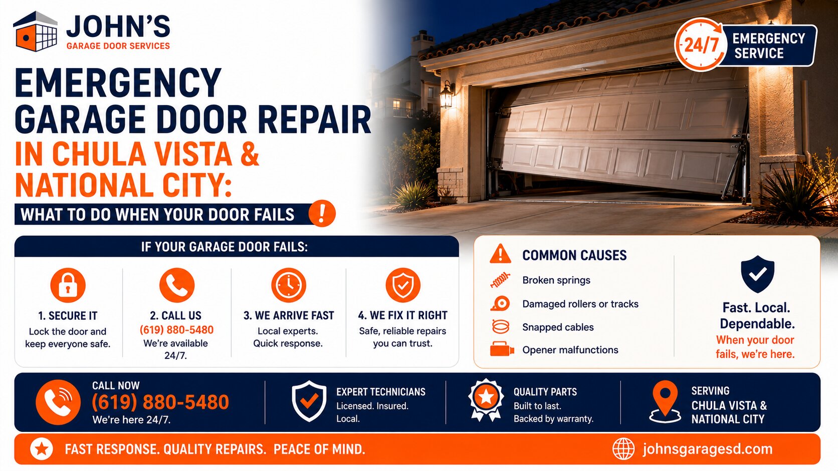 Emergency Garage Door Repair in Chula Vista and National City What to Do When Your Door Fails