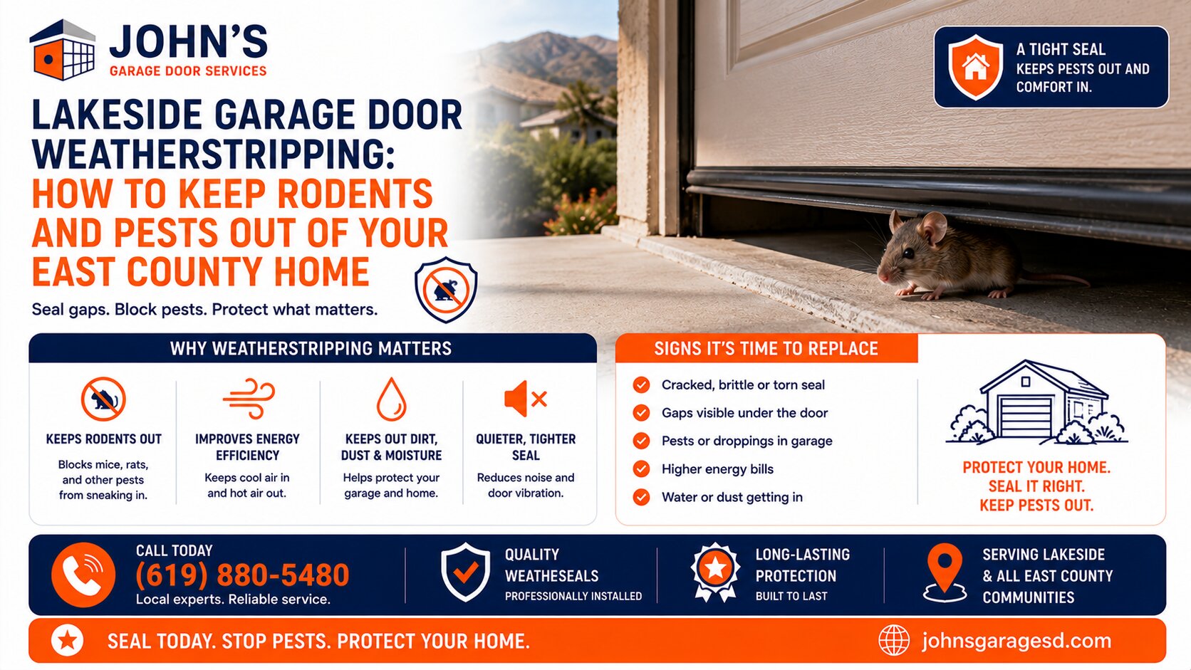 Lakeside Garage Door Weatherstripping How to Keep Rodents and Pests Out of Your East County Home