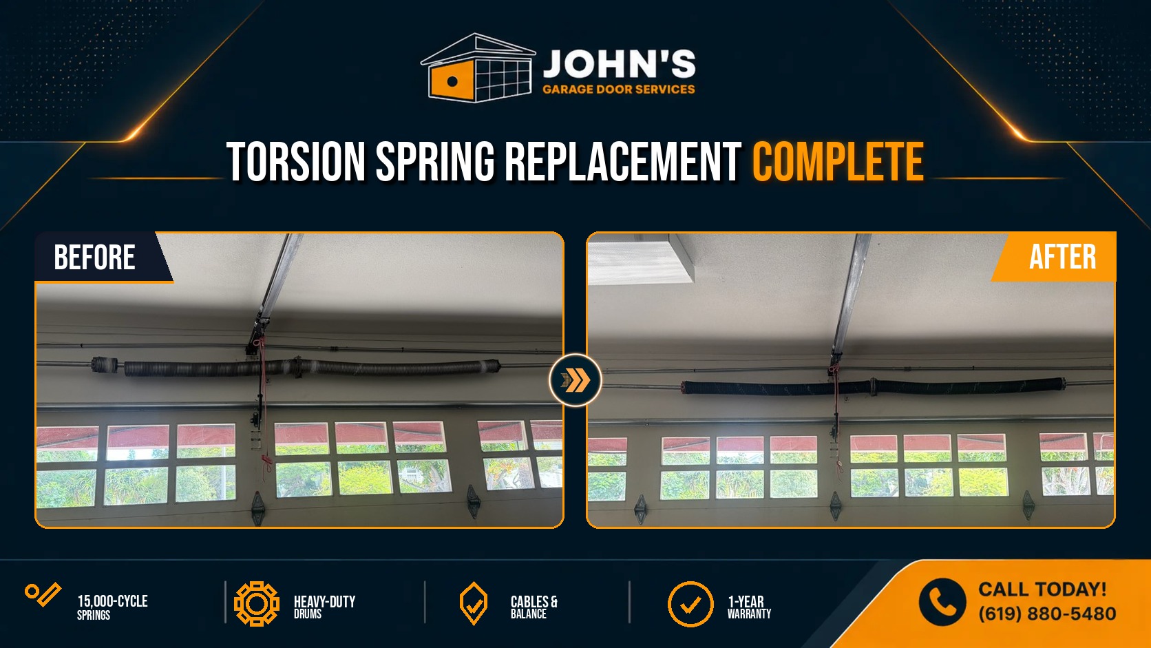 Garage Door Spring Repair In Huntington Beach, California 92648